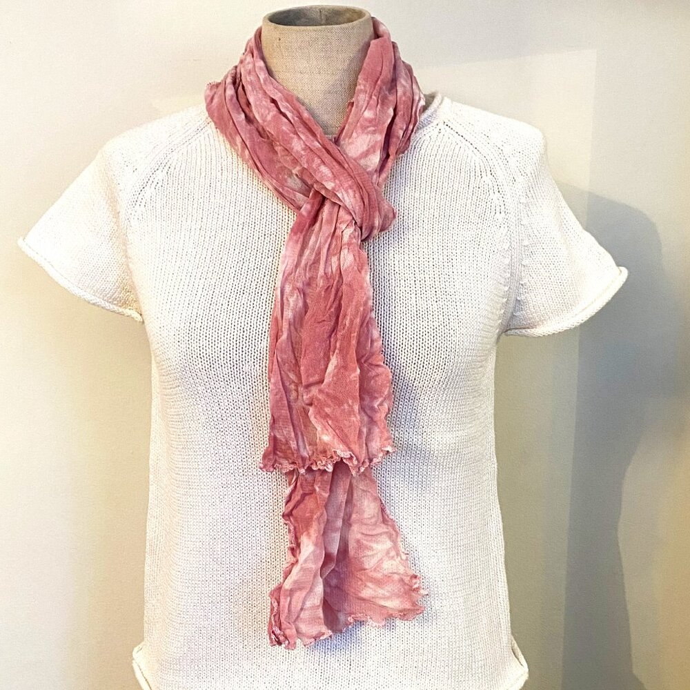 Pink and White Marbled Scarf